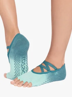 ToeSox Half Toe Elle Grip Socks - Tidal