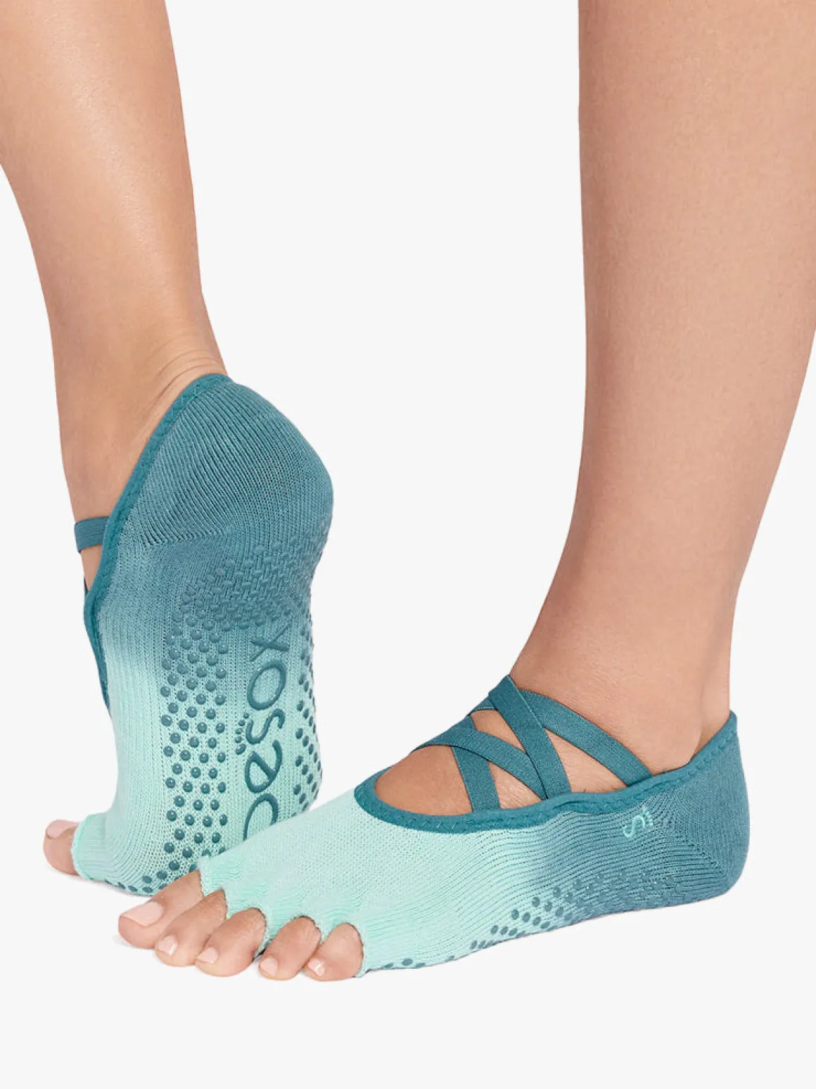 ToeSox Half Toe Elle Grip Socks - Tidal