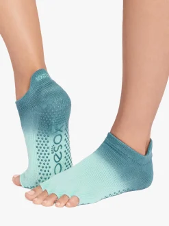 ToeSox Half Toe Low Rise Grip Socks - Tidal