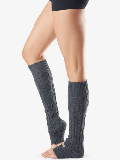 Toesox Knee High Leg Warmers - Charcoal Grey - One Size