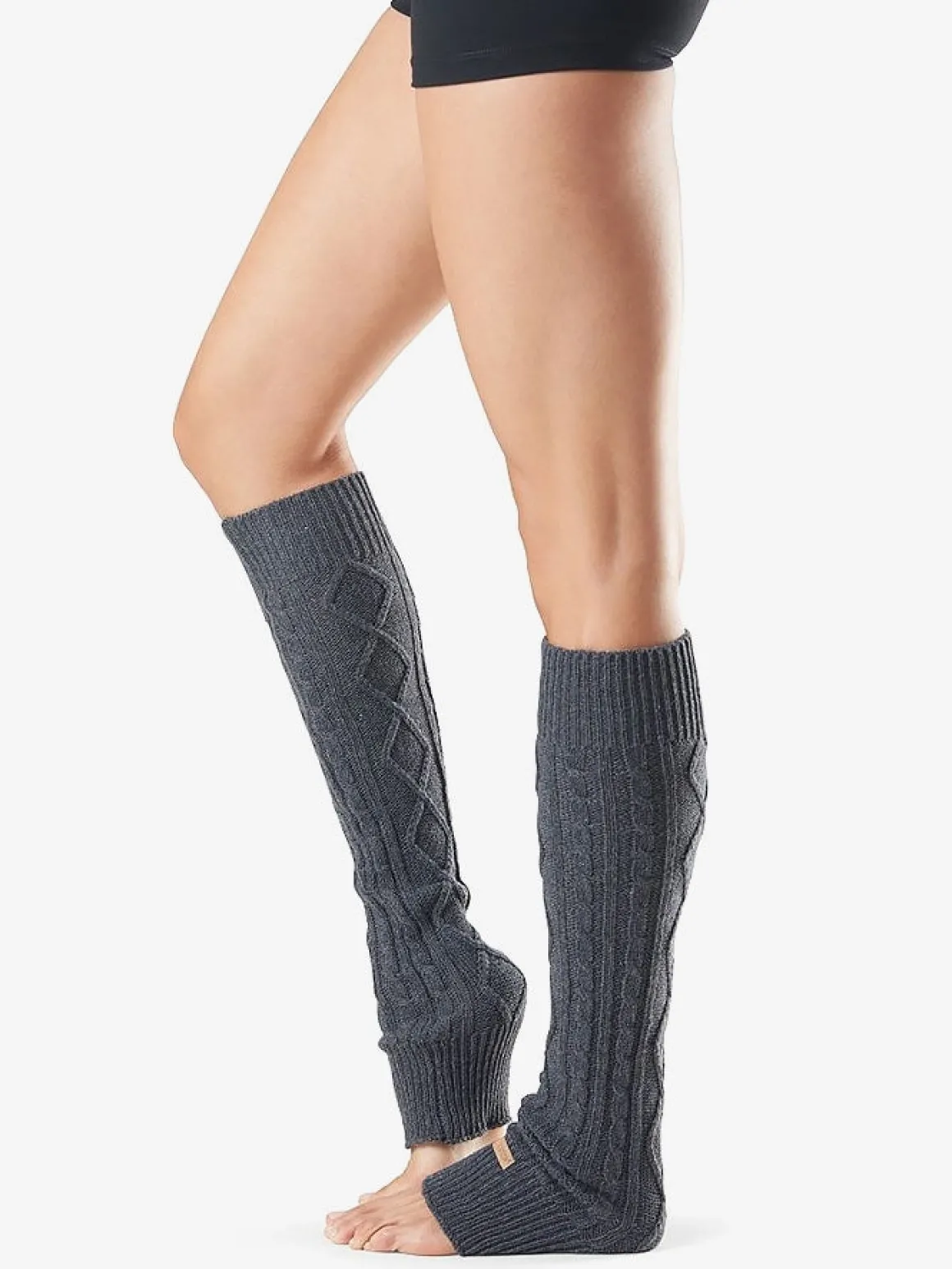 Toesox Knee High Leg Warmers - Charcoal Grey - One Size