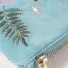 Velvet Everyday Pouch - Dusky Teal Celestial Tigers