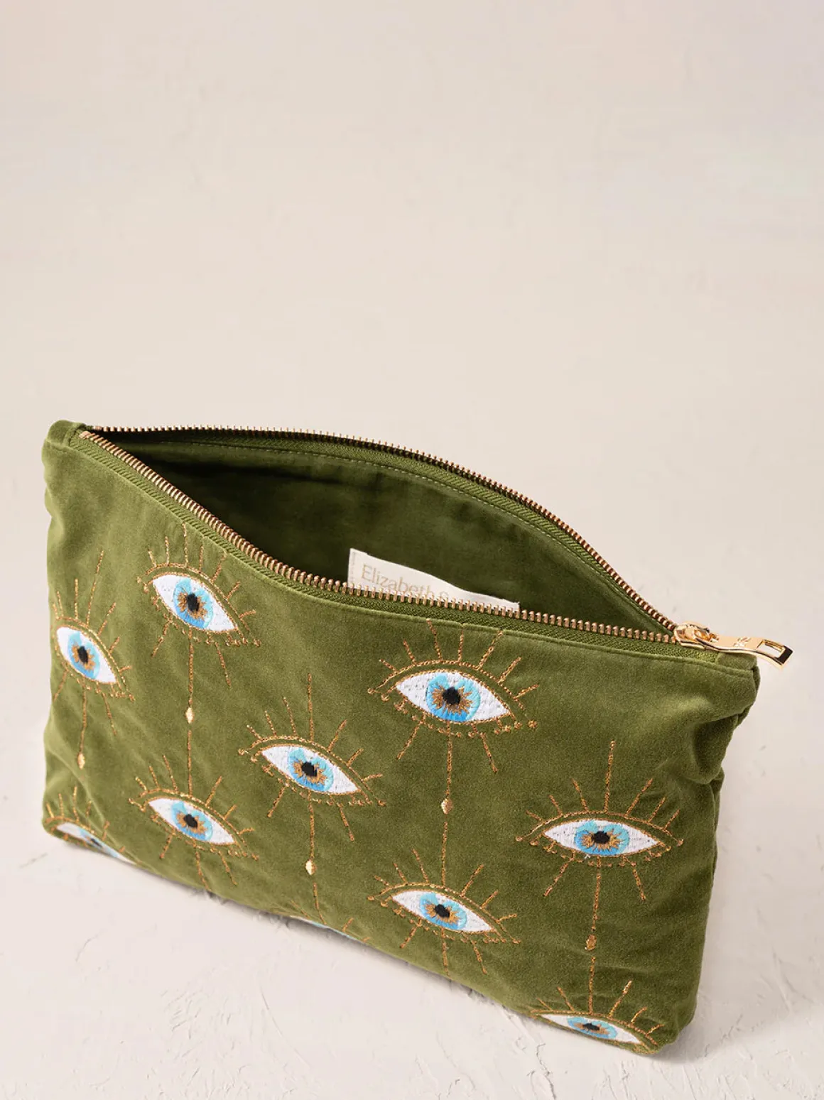 Velvet Everyday Pouch - Garden Green Mystical Eye