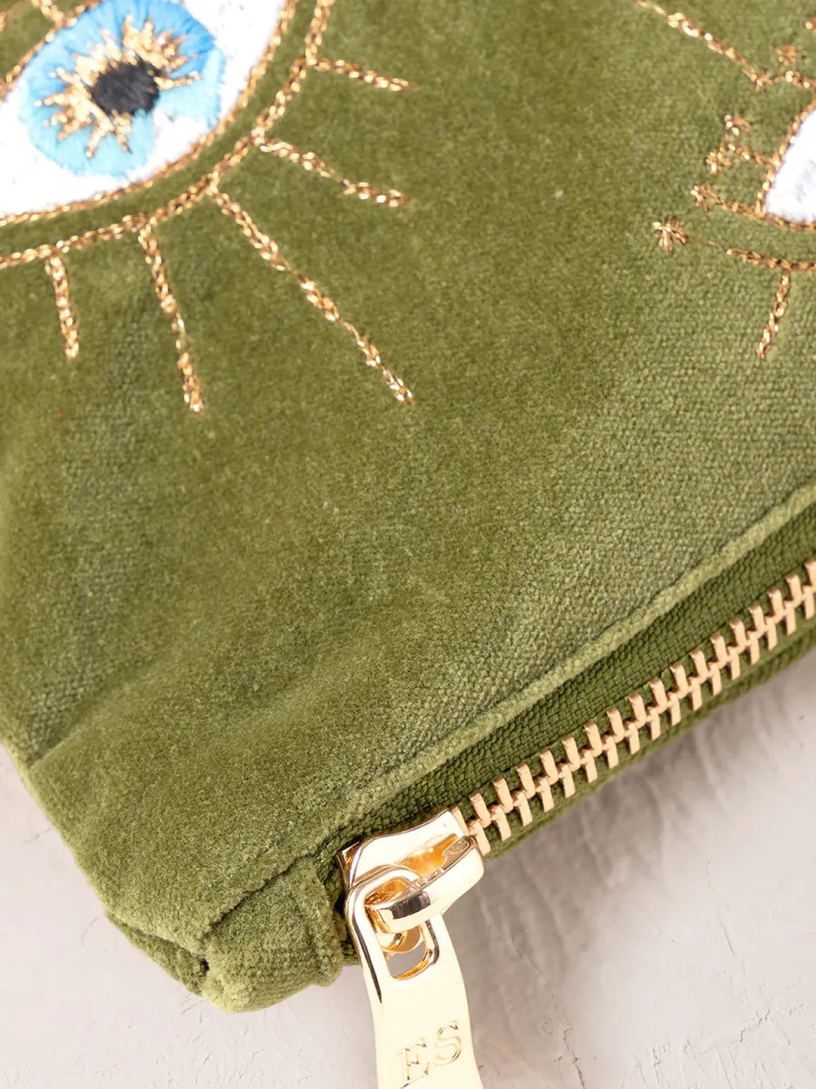 Velvet Everyday Pouch - Garden Green Mystical Eye