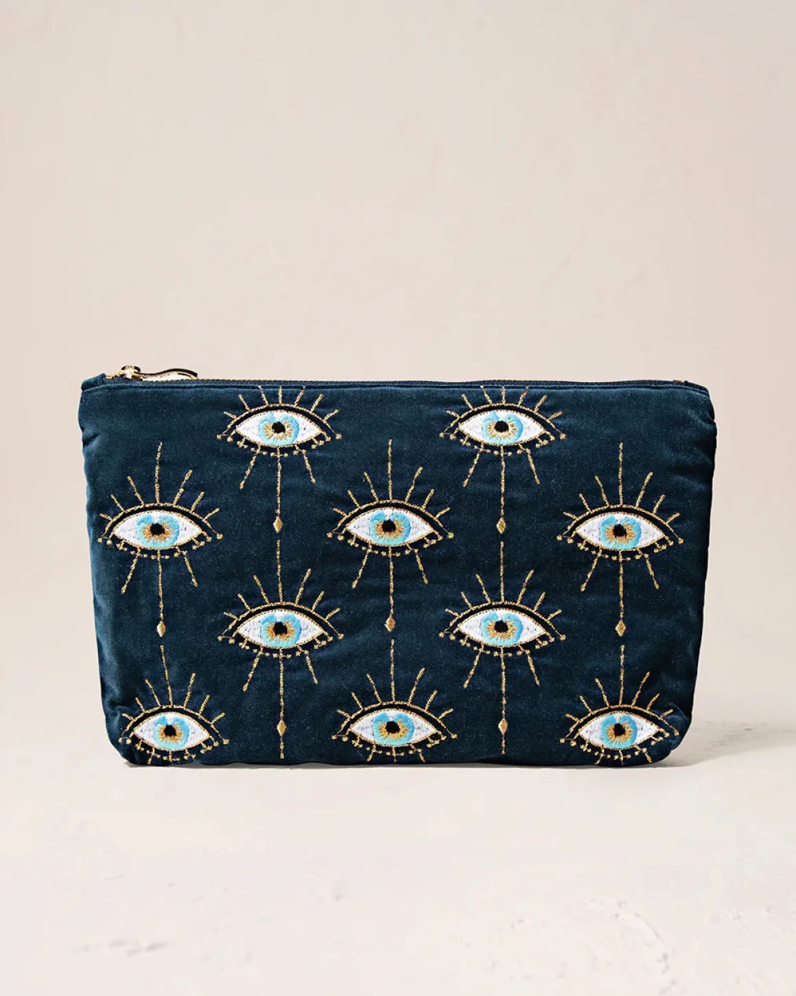 Velvet Everyday Pouch - Ink Blue Mystical Eye