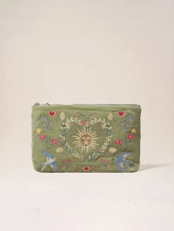 Velvet Everyday Pouch - Olive Earth Goddess