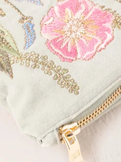 Velvet Everyday Pouch - Pressed Flowers Sage
