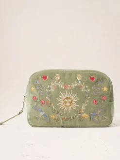 Velvet Makeup Bag - Olive Earth Goddess