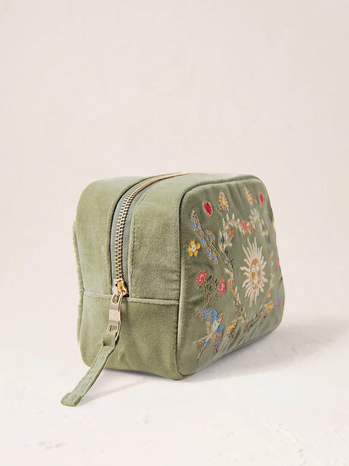 Velvet Makeup Bag - Olive Earth Goddess