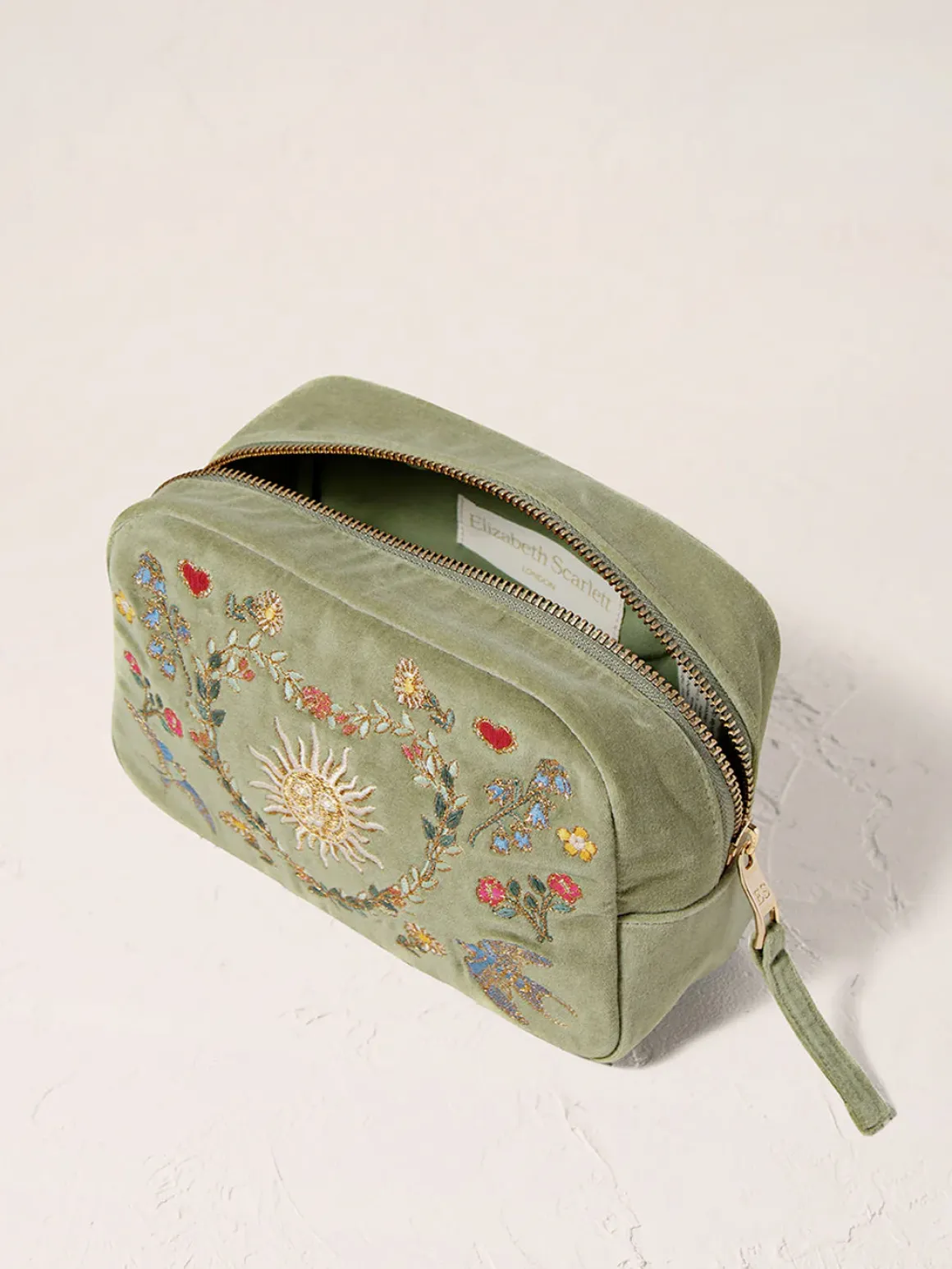 Velvet Makeup Bag - Olive Earth Goddess