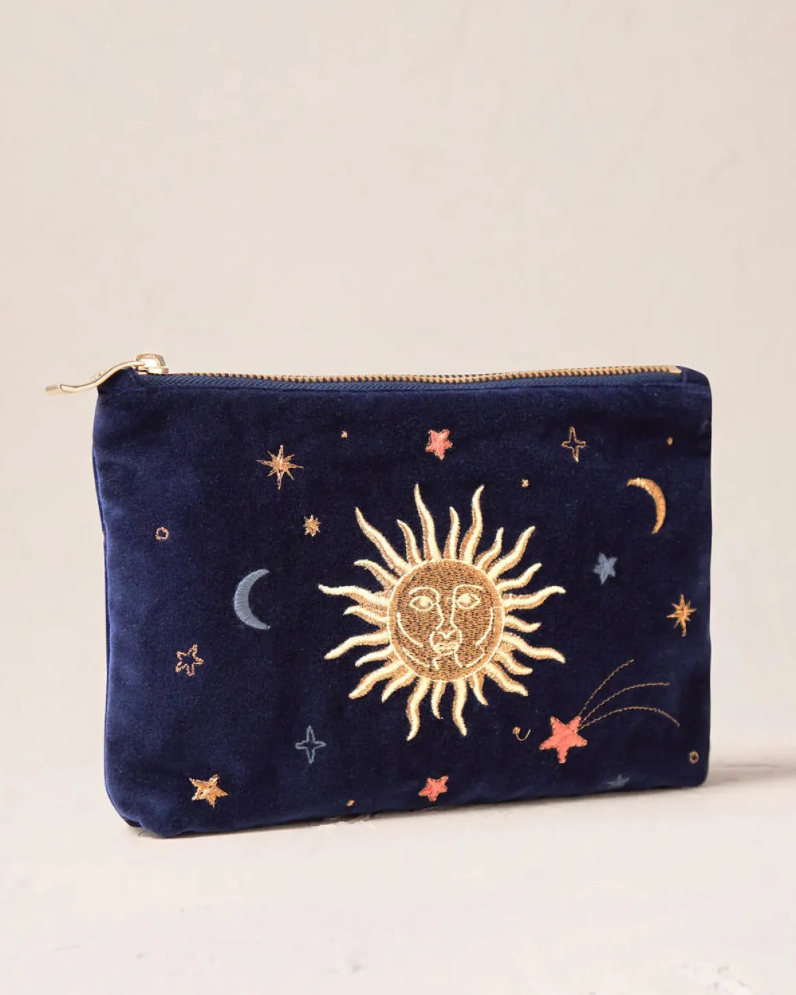 Velvet Mini Pouch - Navy Celestial
