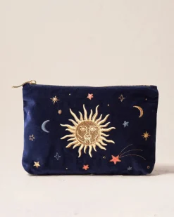 Velvet Mini Pouch - Navy Celestial