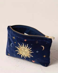 Velvet Mini Pouch - Navy Celestial