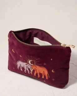 Velvet Mini Pouch - Ruby Enchanted Elephant
