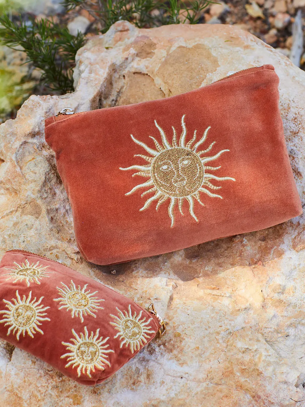 Velvet Mini Pouch - Rust Sun Goddess