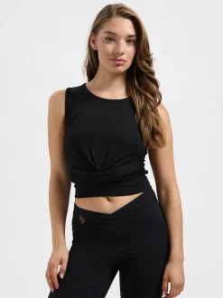 Veyra Knot Yoga Tank - Onyx Black
