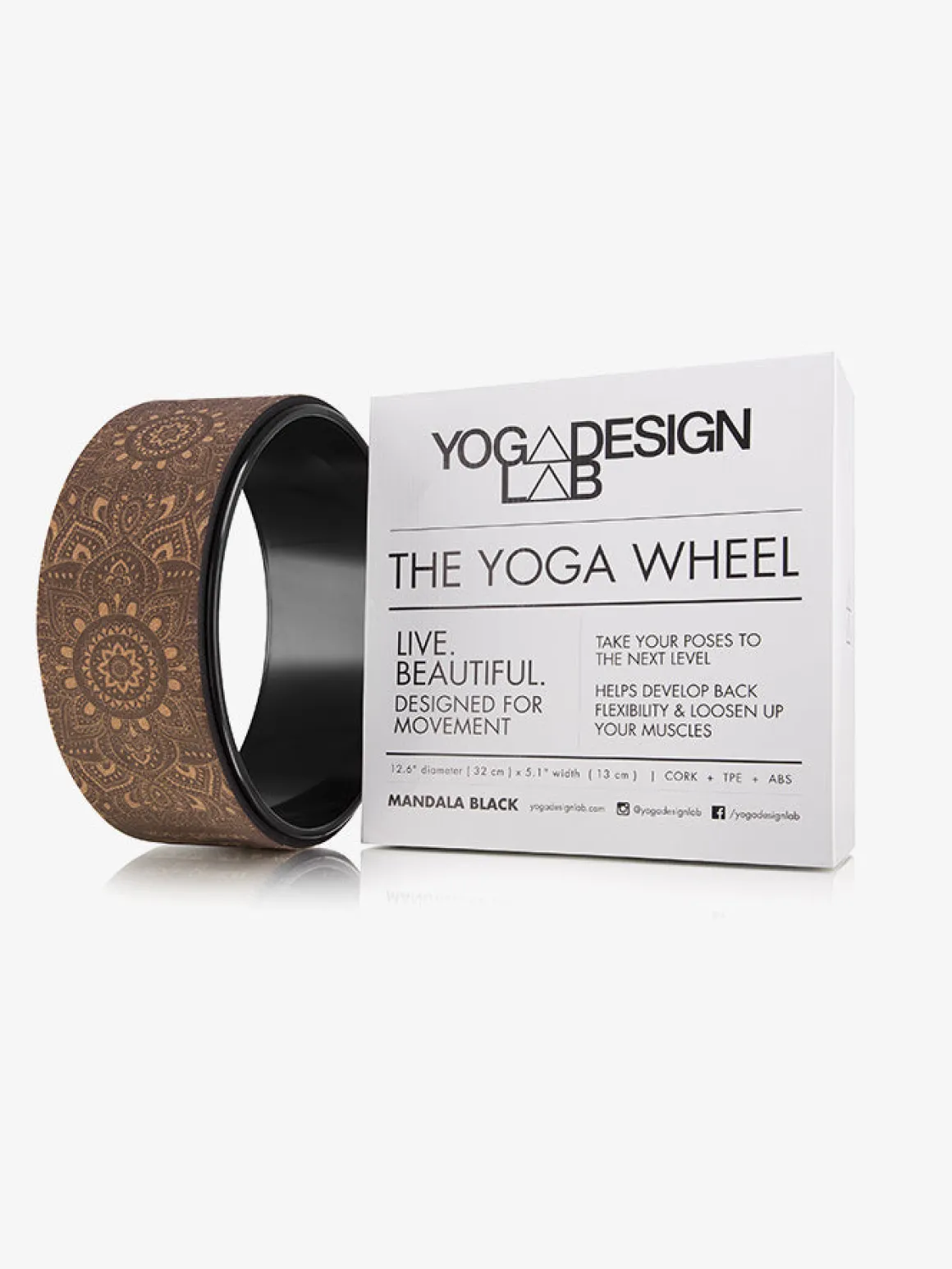 Yoga Wheel - Mandala Black